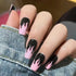 Y2K Black & Pink Flame Nails with Design Semi Cured Gel Nail Strips - FL23Q2023 Quinnas