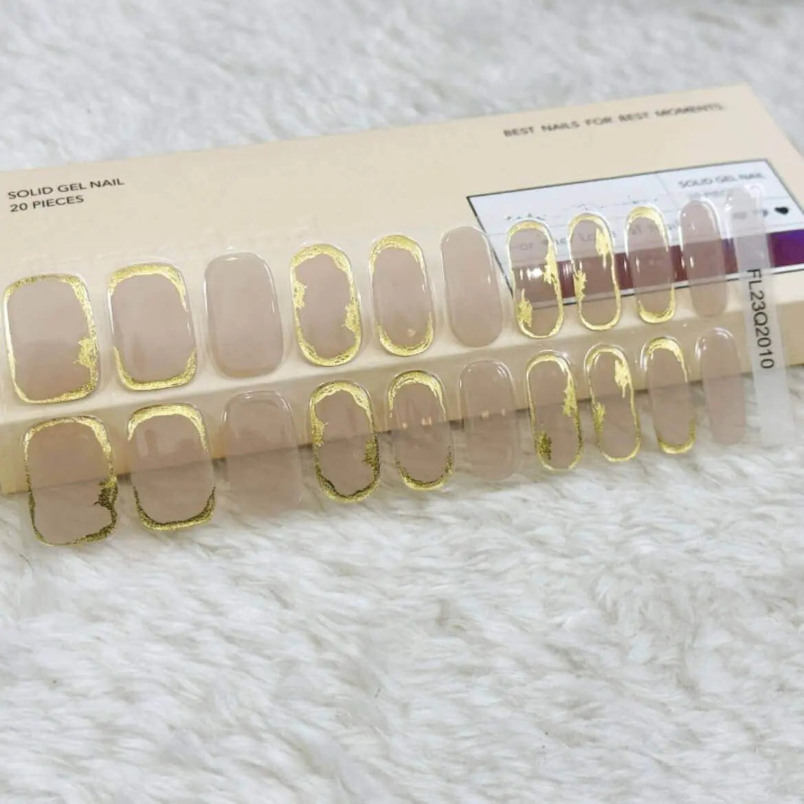 Shiny Spring Mani Design Ideas Nude Foil Nail Semi Cured Gel Nail Strips - FL23Q2010 Quinnas