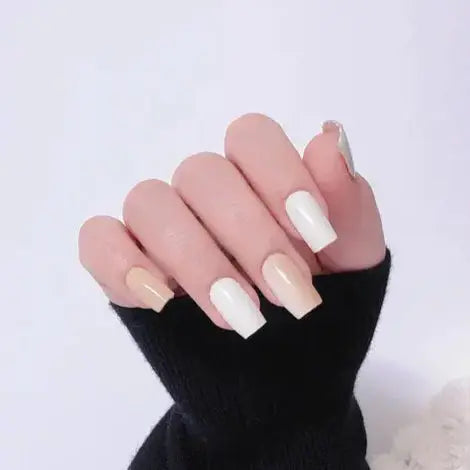 Fall nail ideas Individual Milky White Nail Design Semi Cured Gel Nail Strips