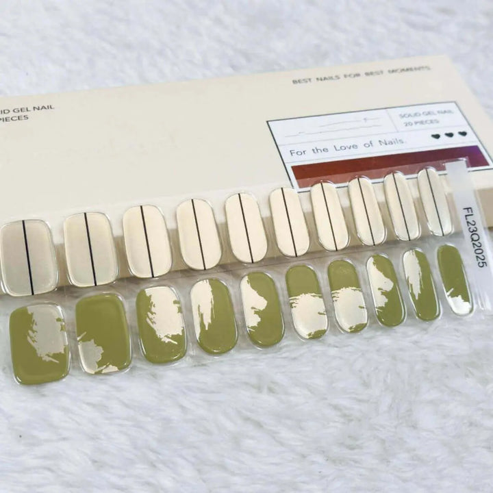 Individual Nail Design For St Patrick's Day Semi Cured Gel Nail Strips