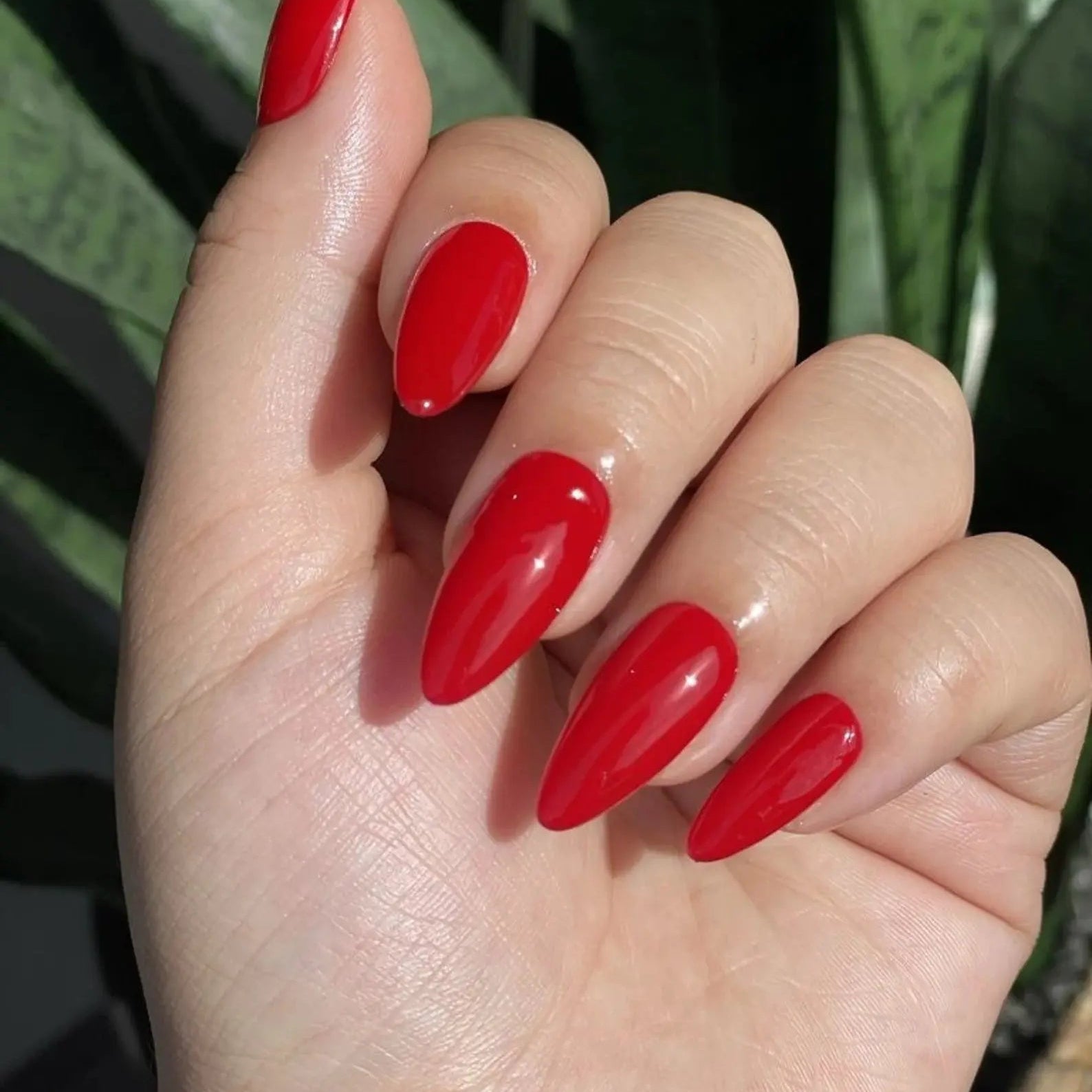 Lipstick Bright Red Nails Classic Red Nails Semi Cured Gel Nail Strips - NG200002 Quinnas