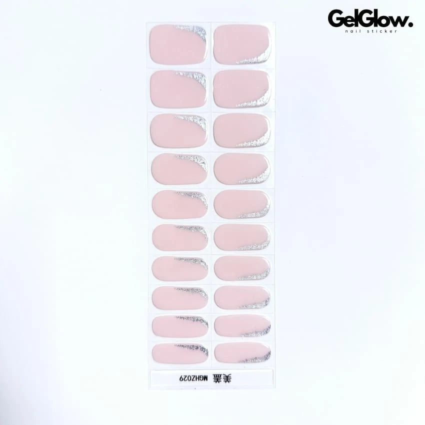 Pearly Pink Semi Cured Gel Nail Strips - MGHZ029