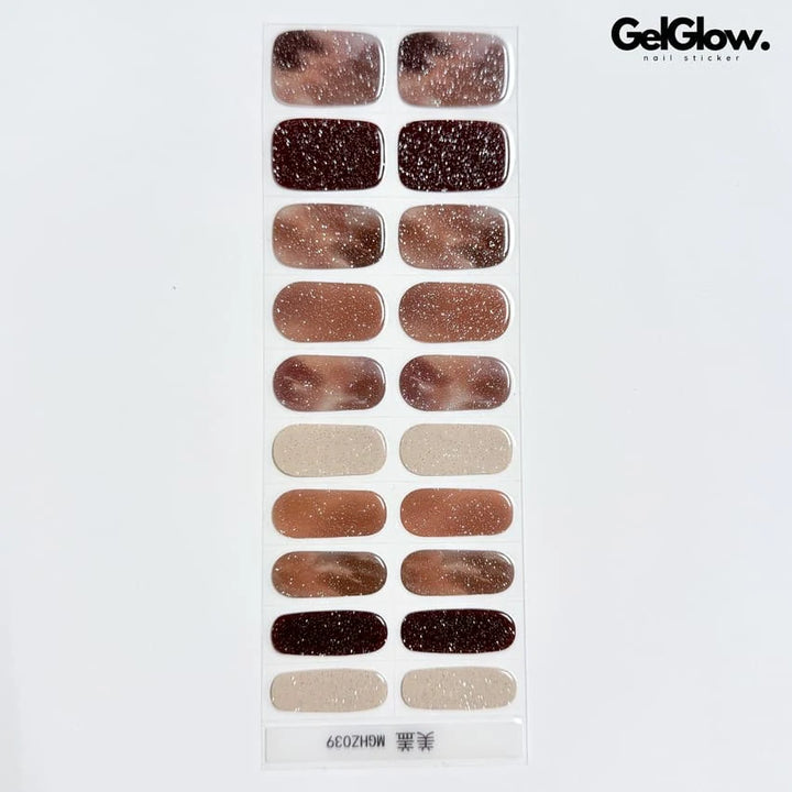 Brown Glitter Nails Brown Ombre Nail Designs Semi Cured Gel Nail Strips