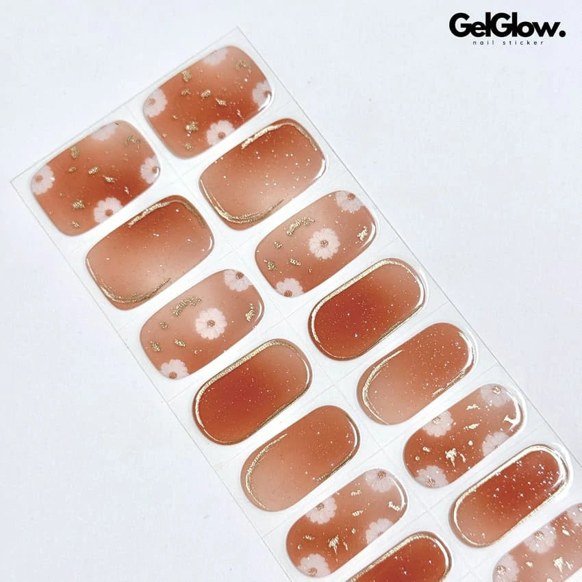 Spring Nail Designs 2025 Spring Daisy Nail Art Design Semi Cured Gel Nail Strips - MGHZ071