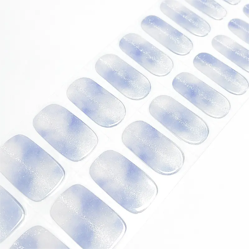 Dreamiest Blue Cat Eye Nails Semi Cured Gel Nail Strips - MGHZ127 Quinnas