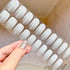 White Gradient Nail French Ombre Cat Eye Nails Semi Cured Gel Nail Strips - MGHZ153 Quinnas