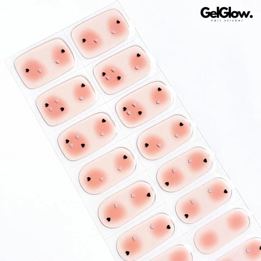 Summer Nails Inpso Ideas Pink Blush Icy Heart Semi Cured Gel Nail Strips - MGHZ974