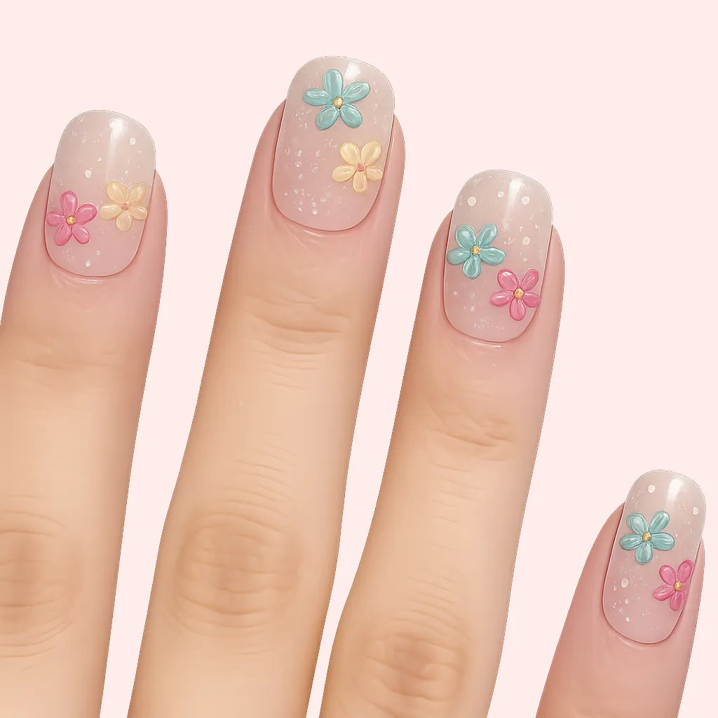 Spring Floral Nails｜3D Gel Nail Wraps - MK0066