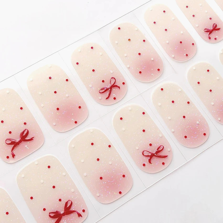 Polka Dot & Aura Nails｜3D Gel Nail Wraps - MK0070
