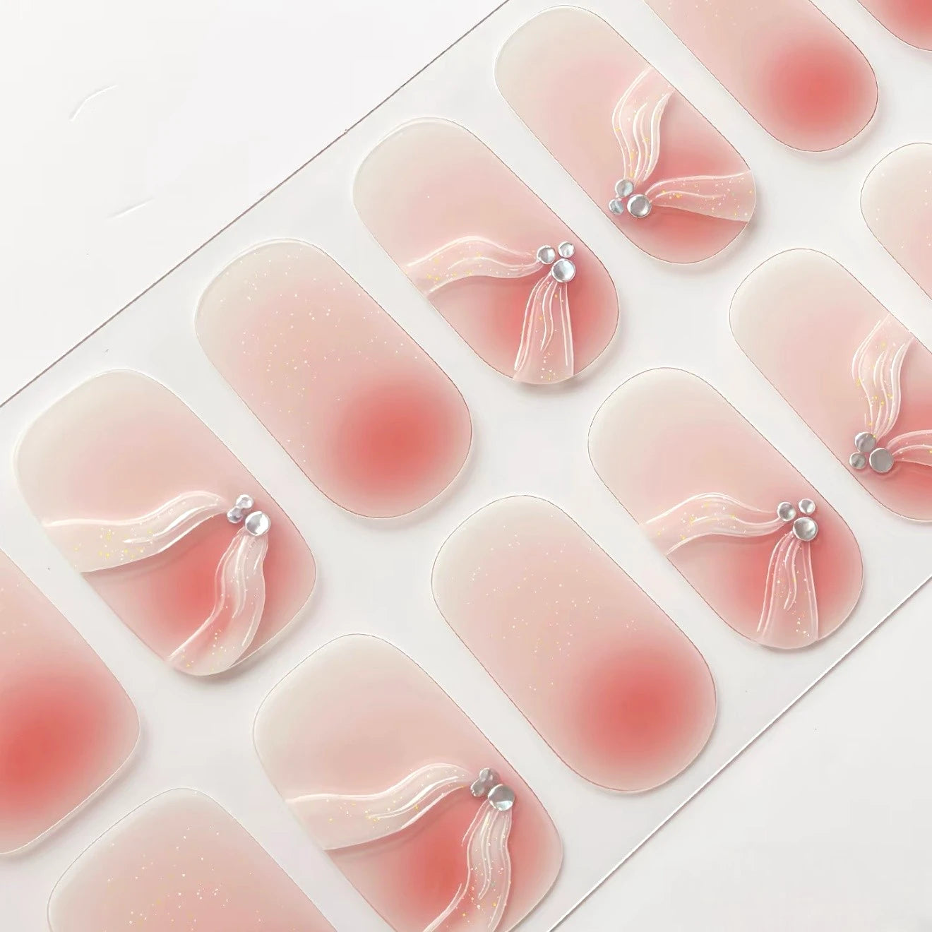 Blush Bow 3D Nails｜3D Gel Nail Wraps - MK0082