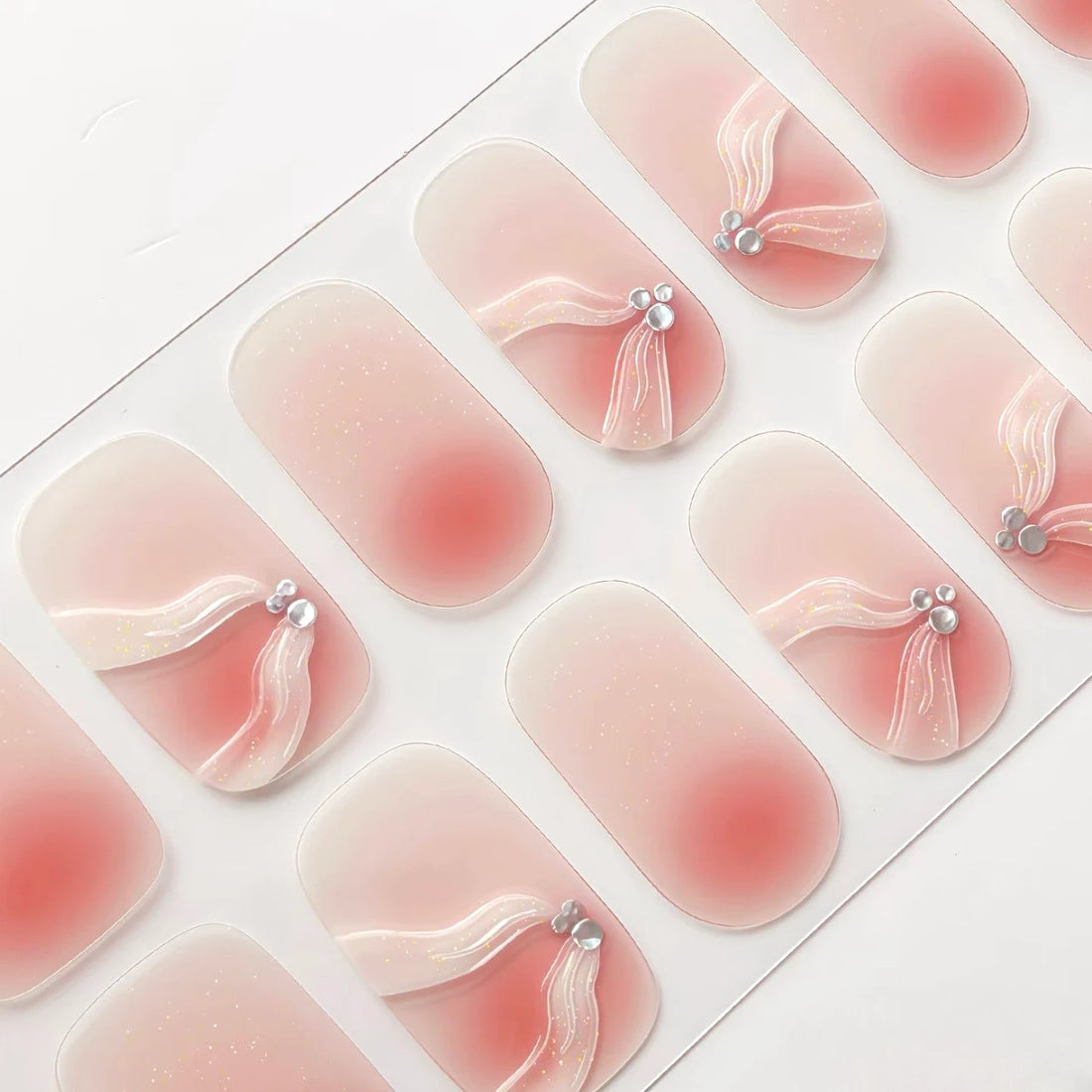 Blush Bow 3D Nails｜3D Gel Nail Wraps - MK0082