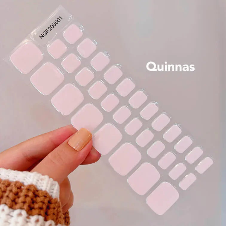 Spring Summer Pedicure Manicure Milk Pink Toes Semi Cured Gel Nail Strips - NGF200001 Quinnas