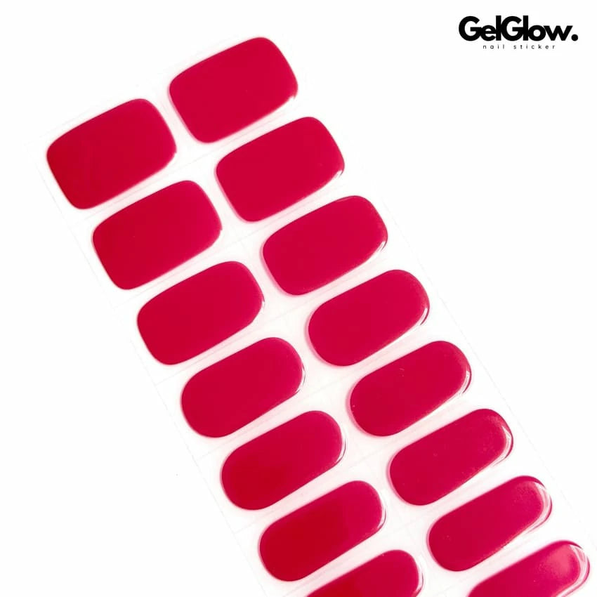 Lipstick Bright Red Nails Classic Red Nails Semi Cured Gel Nail Strips - NG200002