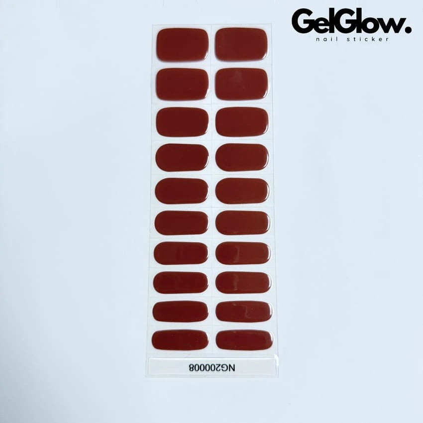 Burnt Orange Nail Designs Semi Cured Gel Nail Strips - NG200008