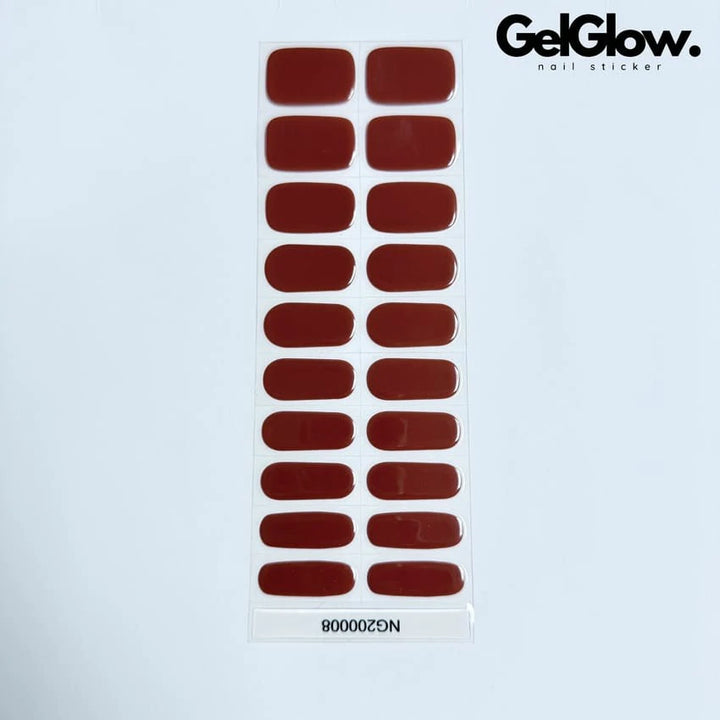 Burnt Orange Nail Designs Semi Cured Gel Nail Strips - NG200008