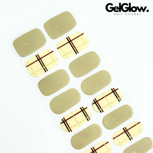 Plaid Inspired Nails Semi Cured Gel Nail Strips