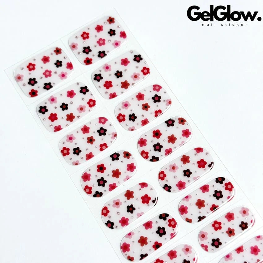 Elegant Flower Nail Designs Summer Floral Manicure Semi Cured Gel Nail Strips - NG200050