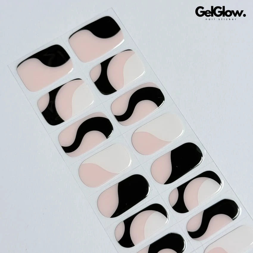 CLASSY MONOTONE ELEGANCE SEMICURED GEL NAIL STICKER - NG200077