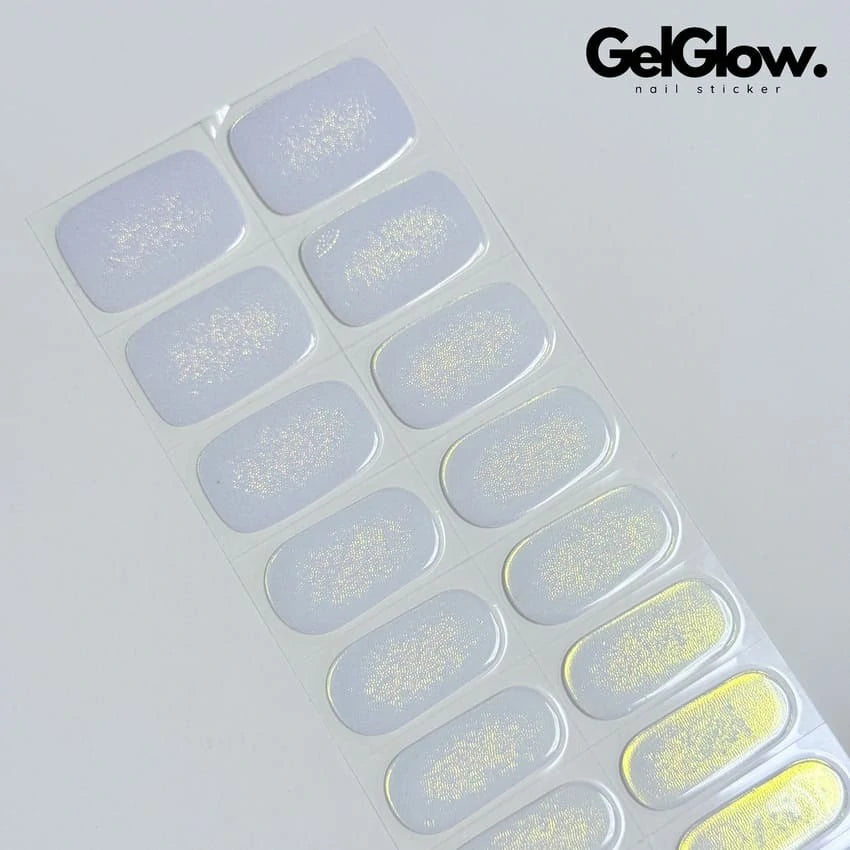 Glossy Pearl Aurora Chrome Nails Semi Cured Gel Nail Strips - NG200114