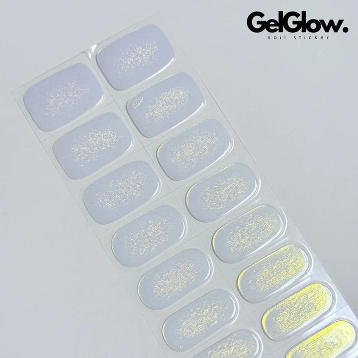 Glossy Pearl Aurora Chrome Nails Semi Cured Gel Nail Strips - NG200114
