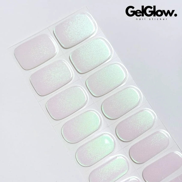 Lightning Pearl Aurora Chrome Nails Semi Cured Gel Nail Strips