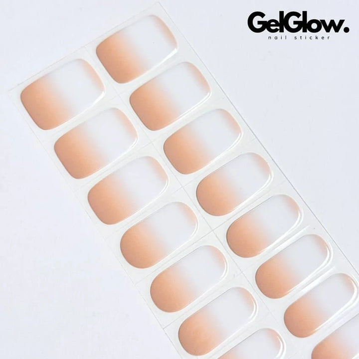 Classic Nude French Ombré Nail Designs Semi Cured Gel Nail Strips
