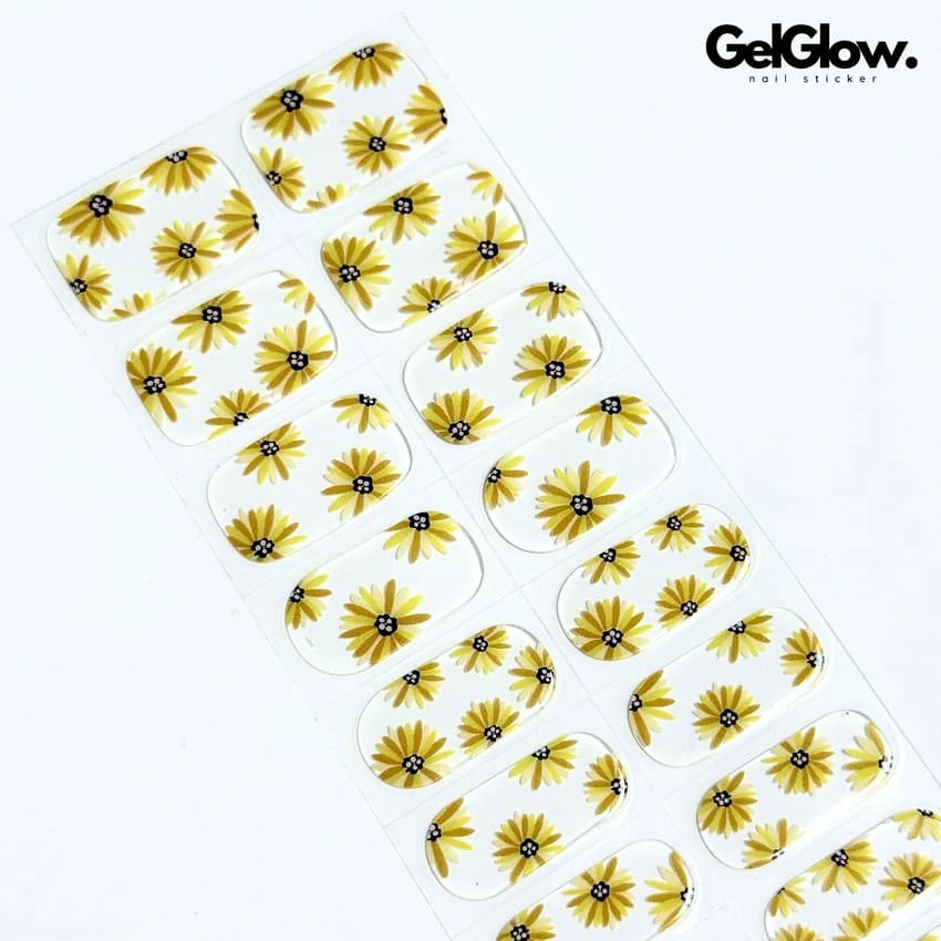 Spring Nails Cute Sunflower Nail Art Ideas Semi Cured Gel Nail Strips - NG200145