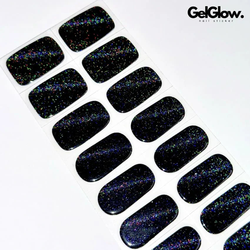 Black Cat Eye Nails Semi Cured Gel Nail Strips - NG200148