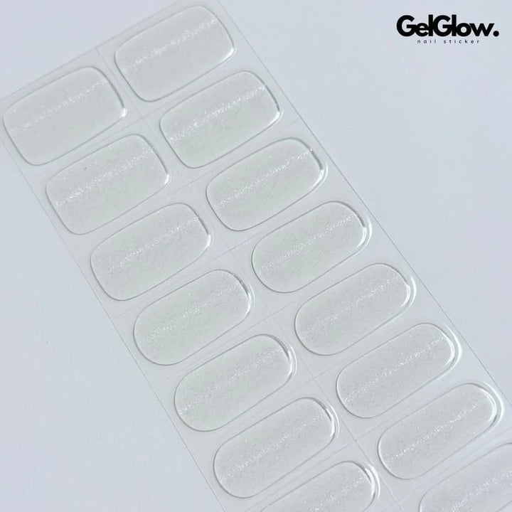 Moonlight Crystal Cat Eye Nail Subtle Shine Nails Semi Cured Gel Nail Strips - NG200168