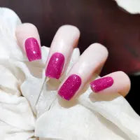 Spring Nail Design Sparkling Hot Pink Semi Cured Gel Nail Strips - NG200487 Quinnas