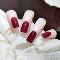 Cherry Red Cat Eye Nails nail art Semi Cured Gel Nail Strips Semi Cured Gel Nail Wraps - NG200490 Quinnas