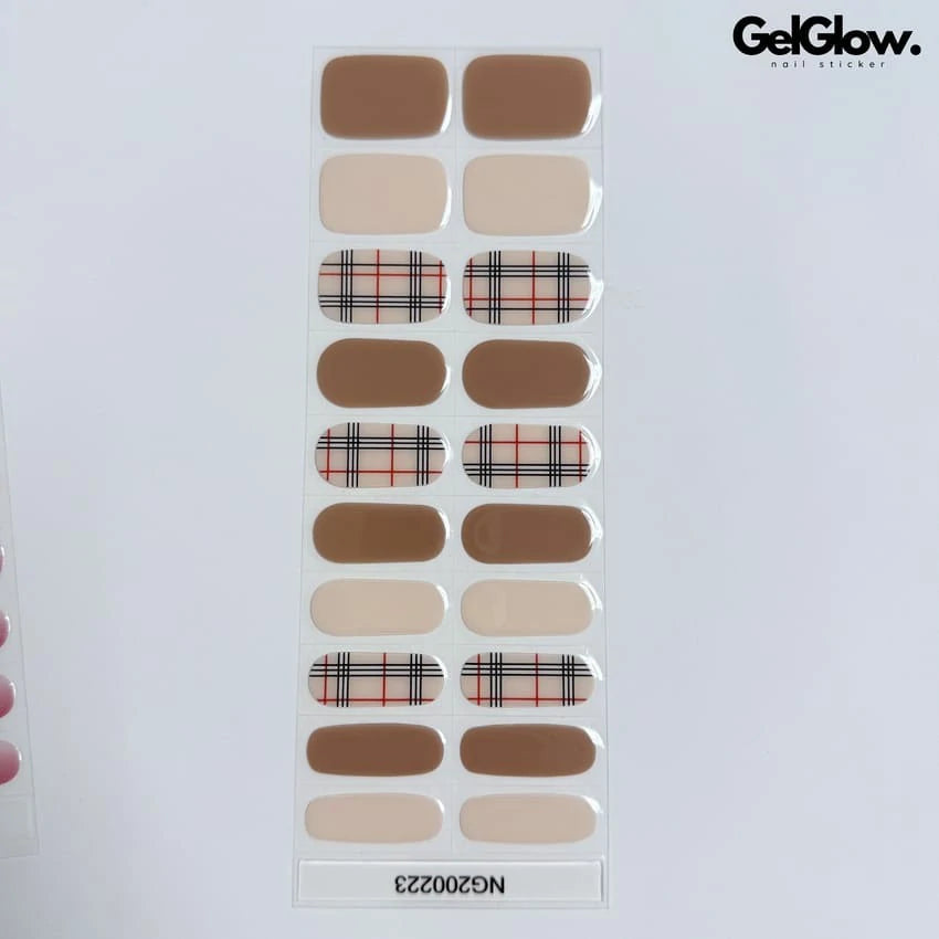 Fall Nail Design Classic Brown Nails Inspo Semi Cured Gel Nail Strips - NG200223