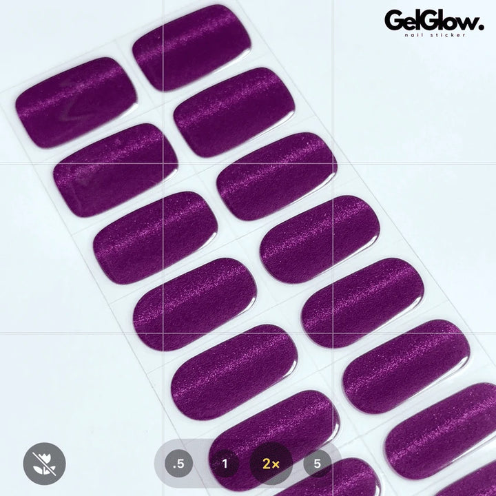 Gorgeous Plum Nail Ideas Plum Cat Eye Nails Semi Cured Gel Nail Strips - NG200233