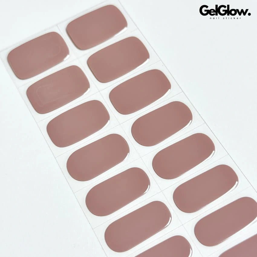 Nude Nail Designs Solid Latte Brown Nails Semi Cured Gel Nail Strips - NG200235