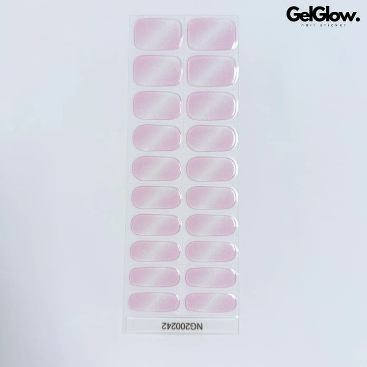 Sparkling Glitter Pink Ombre Nails Semi Cured Gel Nail Strips
