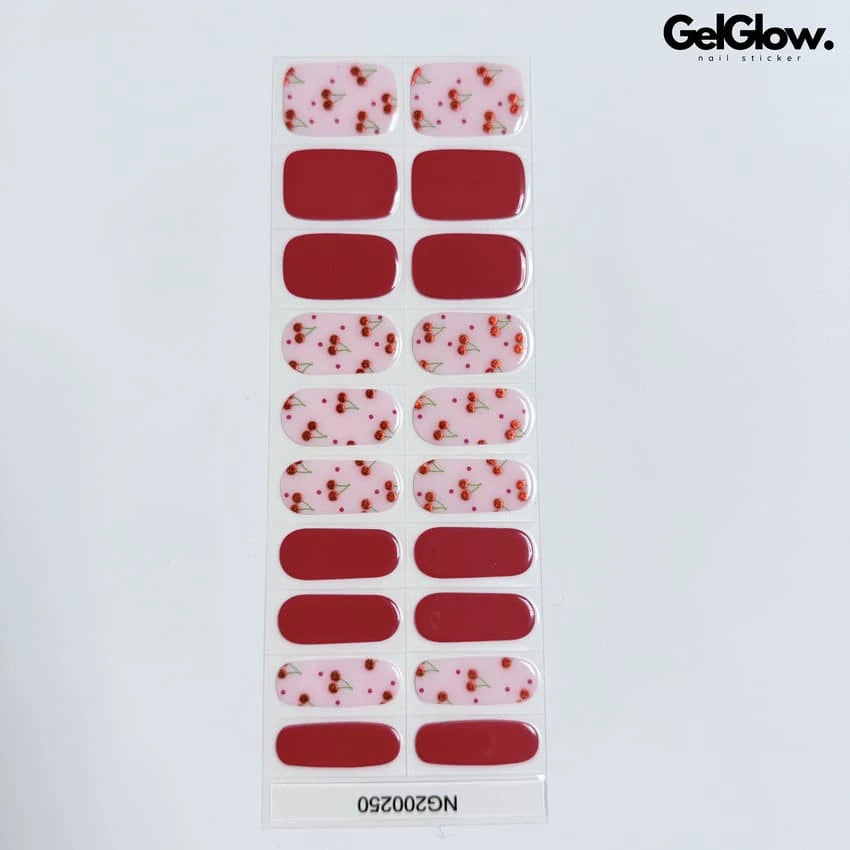 March Nail Colors Nail Ideas For March Red Cherry Nails Semi Cured Gel Nail Strips NG200250