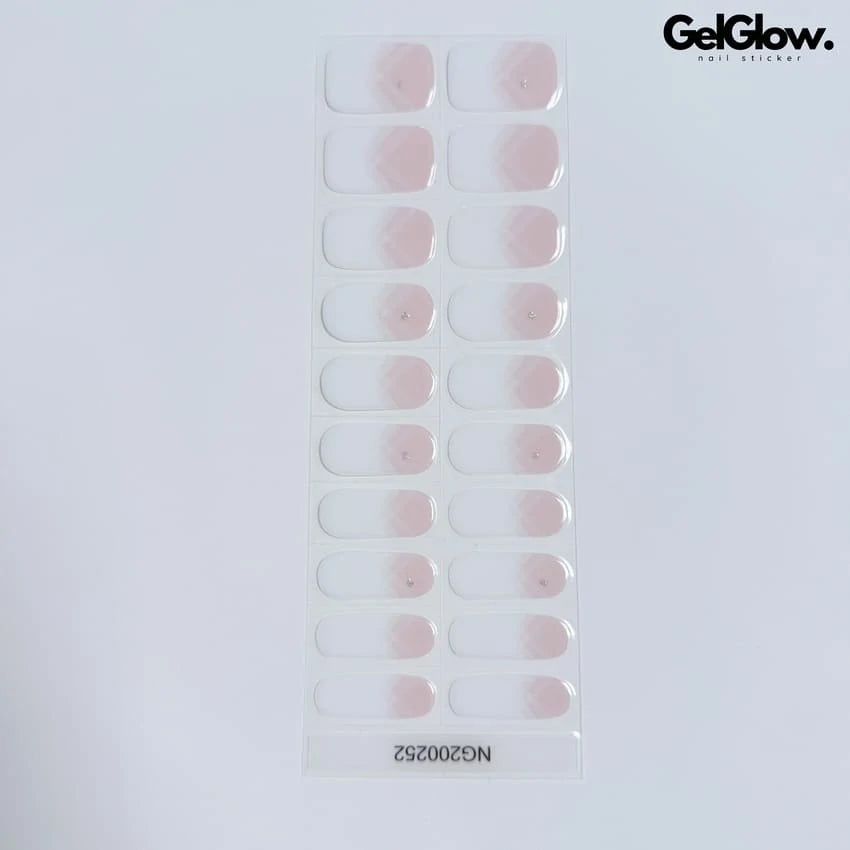 Modern Creative Geometric Ombre French Tip Nails Designs Semi Cured Gel Nail Strips - NG200252