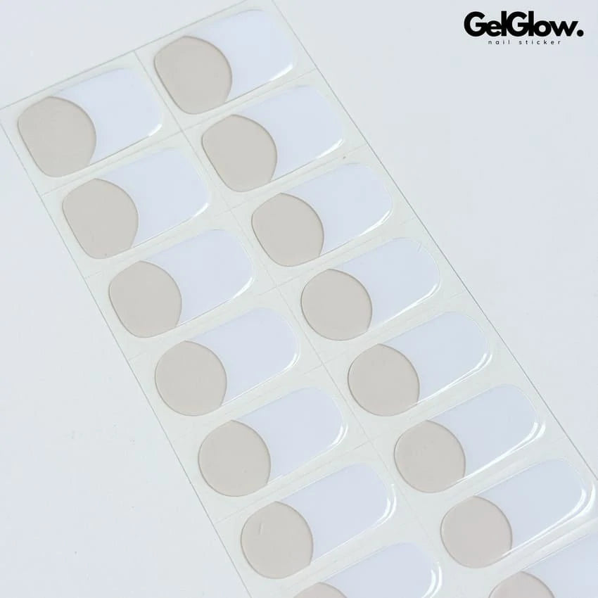 Chic White French Tip Nail Designs Semi Cured Gel Nail Strips - NG200265