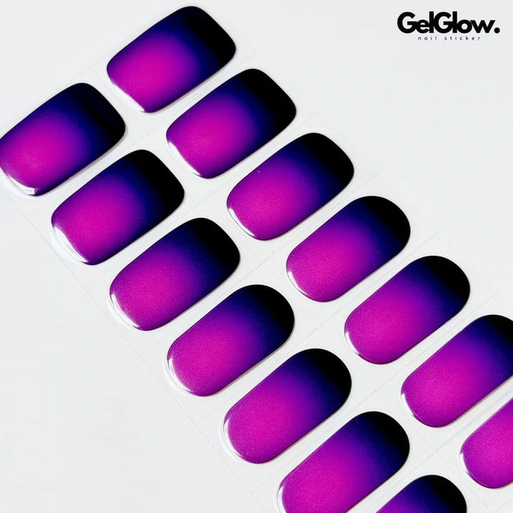 Pink And Purple Aura Nails Semi Cured Gel Nail Strips - NG200305