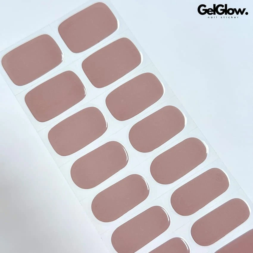 Mauve Grey Nail Neutral Nail Designs Semi Cured Gel Nail Strips - NG200308