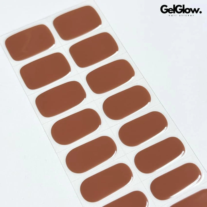 Fall Nail Designs Light Brown Nail Semi Cured Gel Nail Strips - NG200312