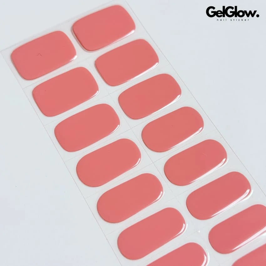 Summer Nail Colors Light Elegance Orange Nails Cool Coral Nails Semi Cured Gel Nail Strips - NG200314