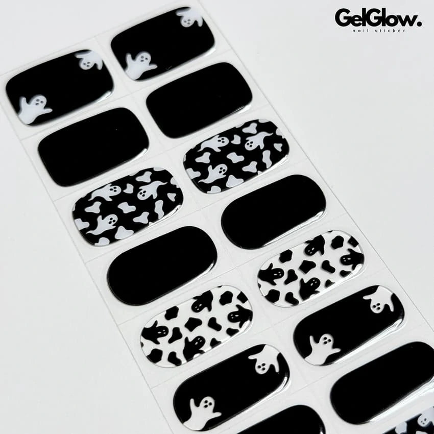 Black Ghost Halloween Nails - NG200332