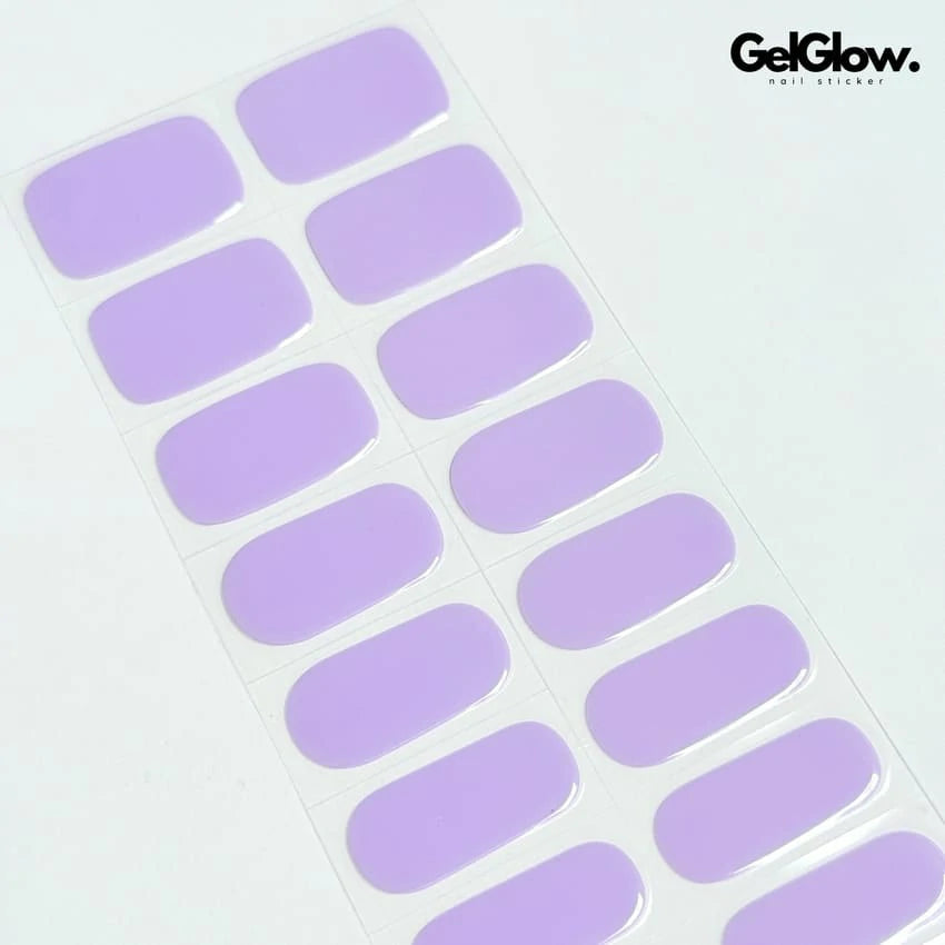 Solid Lavender Nails Classy Light Purple Nails Semi Cured Gel Nail Strips - NG200343