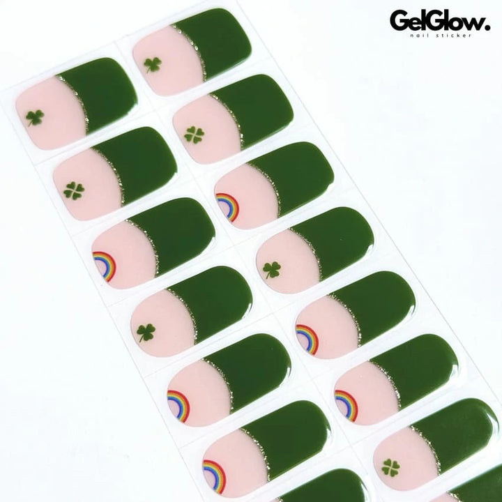 Nail Design For St Patrick's Day Semi Cured Gel Nail Strips