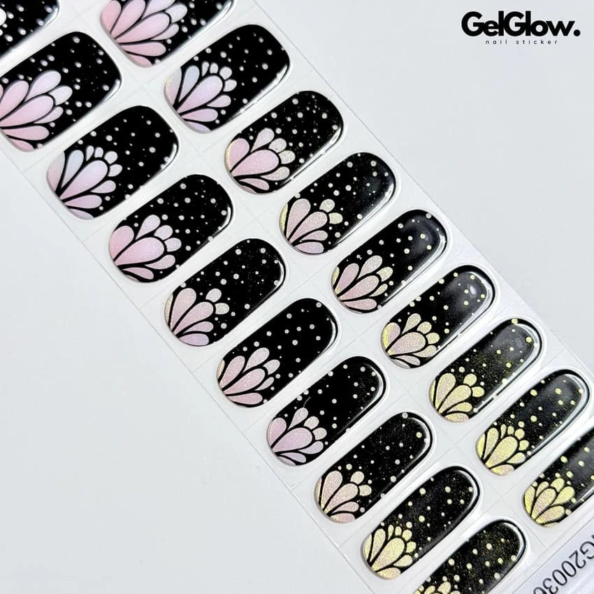 Chrome Ombre Butterfly Wings Nails Idaes Semi Cured Gel Nail Strips - NG200361