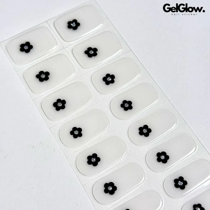 Beautiful Flower Nail Designs Flower Nails Mono Flowers Nails Semi Cured Gel Nail Strips - NG200404