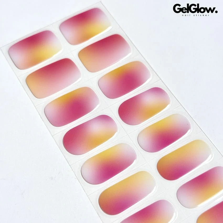 Summer Nail Designs Sunset Nail Inspo Semi Cured Gel Nail Strips - NG200422