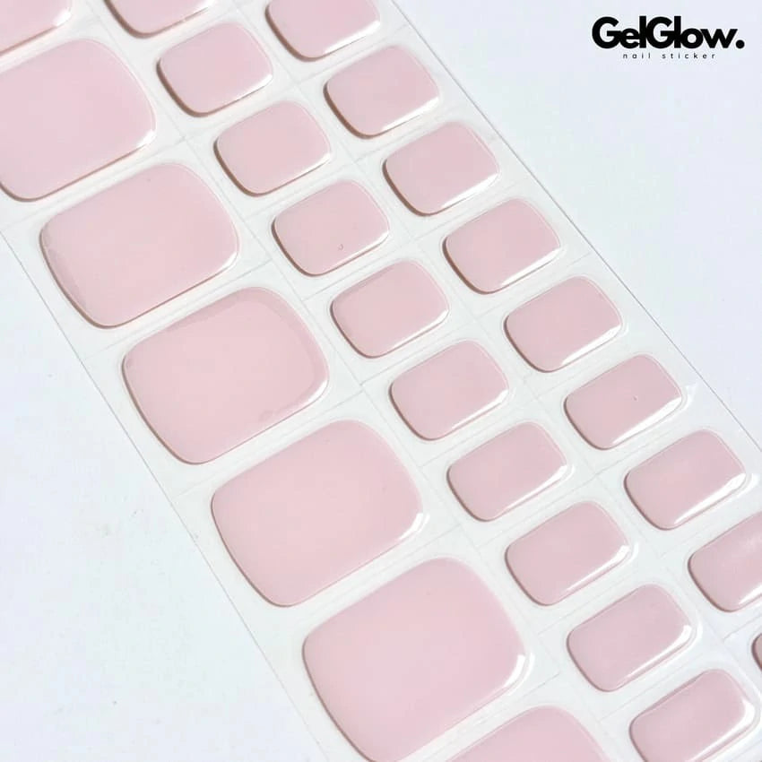 Spring Summer Pedicure Manicure Milk Pink Toes Semi Cured Gel Nail Strips - NGF200001