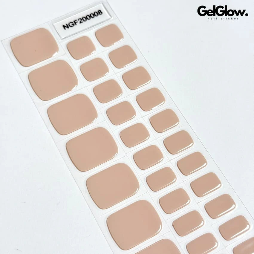 Solid Toe Nails Summer Pedicure Semi Cured Gel Nail Strips - NGF200008